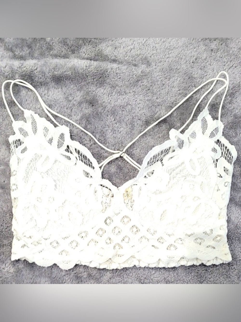 Free People White Lace Bralette
